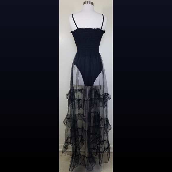 Black Widow Sheer Mesh Maxi Dress - Picture 5 of 6